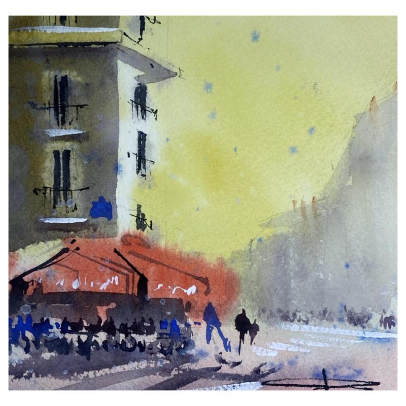 Painting Angle de café parisien by Bailly Kévin  | Painting Figurative Urban Life style Watercolor