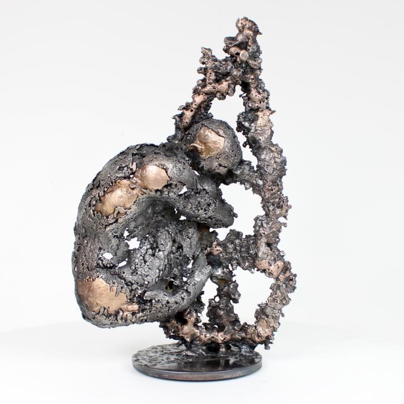Sculpture Montagne Yogi 65-22 by Buil Philippe | Sculpture Figurative Metal Minimalist, Nude