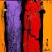 Peinture Bandes Colorées n°56 par Becam Carole | Tableau Abstrait Minimaliste Huile
