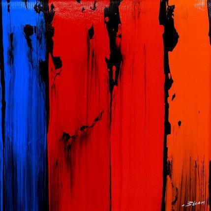 Painting Bandes Colorées n°71 by Becam Carole | Painting Abstract Oil Minimalist