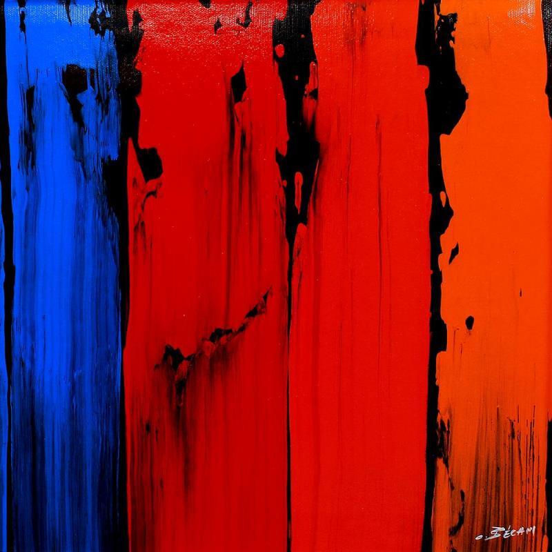Gemälde Bandes Colorées n°71 von Becam Carole | Gemälde Abstrakt Minimalistisch Öl