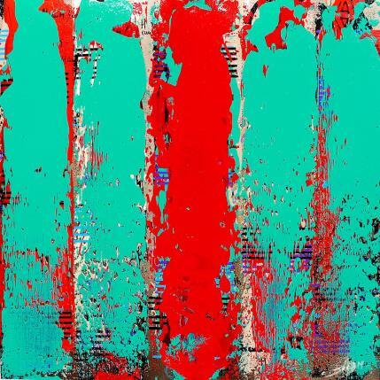 Peinture Bandes Colorées n°79 par Becam Carole | Tableau Abstrait Acrylique, Huile minimaliste