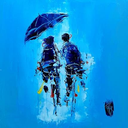 Painting Petite pluie d'amour by Raffin Christian | Painting Figurative Oil Life style