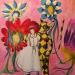 Gemälde Il n'est pas facile de tromper Alice et son chat von Nai | Gemälde Naive Kunst Acryl