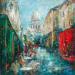 Painting Sur la Butte  by Solveiga | Painting Figurative Acrylic Urban