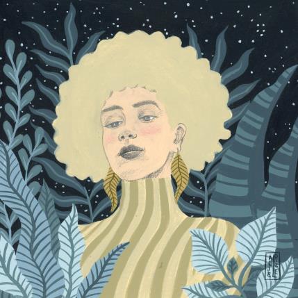 Painting Nina by Alie Loizel | Painting Naive art Acrylic Pop icons, Portrait