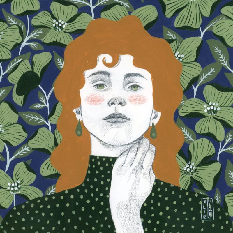 Painting Ondine by Alie Loizel | Painting Naive art Acrylic Pop icons, Portrait