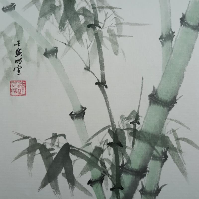 Painting Bamboo forest by Du Mingxuan | Painting Figurative Watercolor Landscapes
