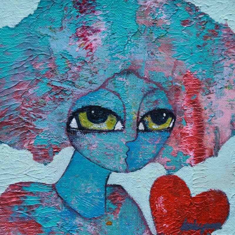 Painting Love me or leave me by Ekegren Hanna | Painting Figurative Acrylic Portrait