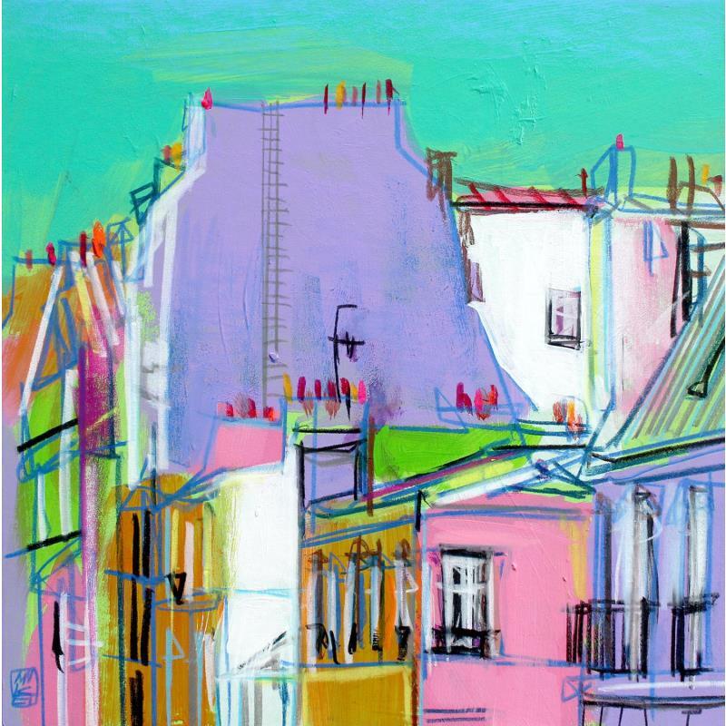 Painting Vue générale by Anicet Olivier | Painting Figurative Acrylic Urban