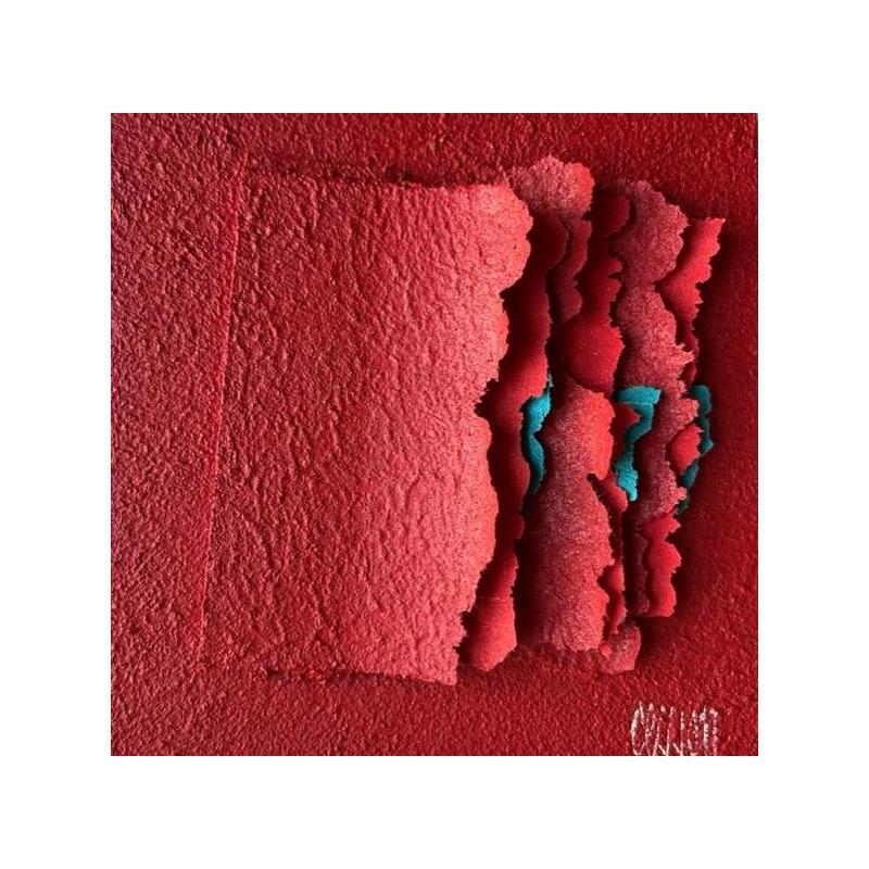 Painting Poivrons rouges by Clisson Gérard | Painting Abstract Wood Minimalist