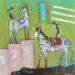 Gemälde Entrée des artistes von Colin Sylvie | Gemälde Art brut Tiere Acryl Collage Pastell