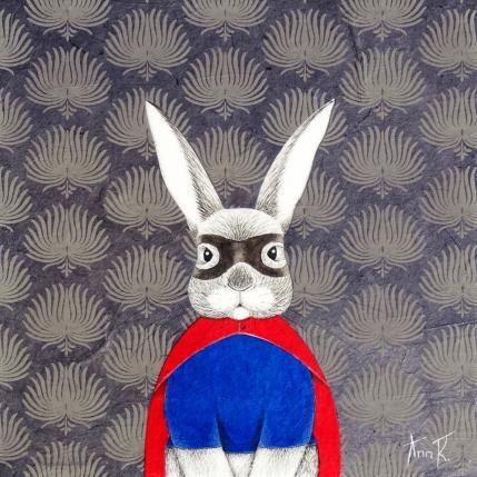 Painting Super Lapin by Ann R | Painting Illustrative Mixed Animals, Pop icons