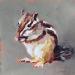 Painting ECUREUIL CANADIEN by Morales Géraldine | Painting Figurative Animals Oil Acrylic