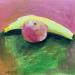Painting POMME BANANE 2 by Morales Géraldine | Painting Figurative Still-life Oil Acrylic