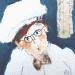 Painting Toque chef by Soizeau Françoise | Painting Figurative Portrait Cardboard Acrylic