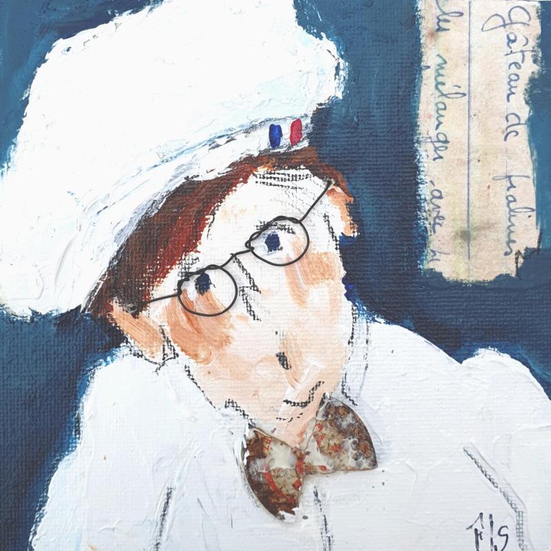 Painting Toque chef by Soizeau Françoise | Painting Figurative Acrylic, Cardboard Portrait