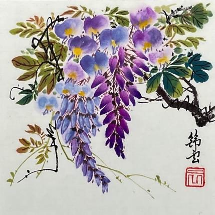 Gemälde Glycine von Tayun | Gemälde Figurativ Aquarell, Tinte Natur