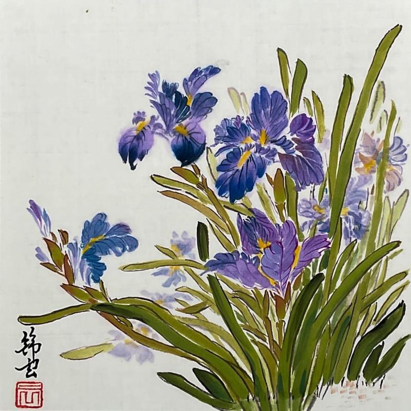 Painting Iris by Tayun | Painting Figurative Nature Ink