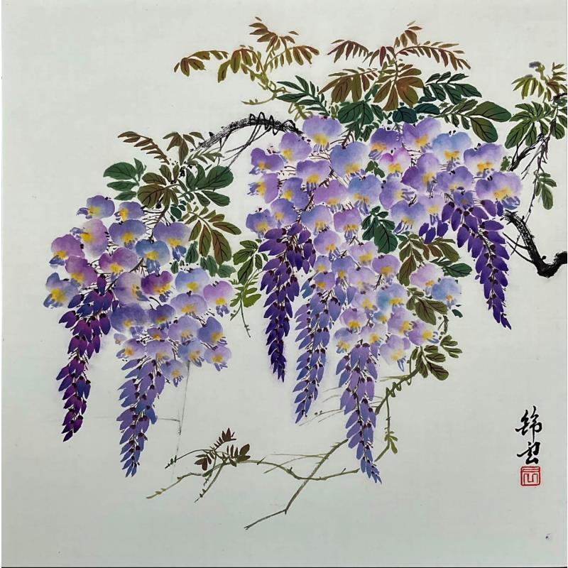 Gemälde Glycines von Tayun | Gemälde Figurativ Tinte Natur