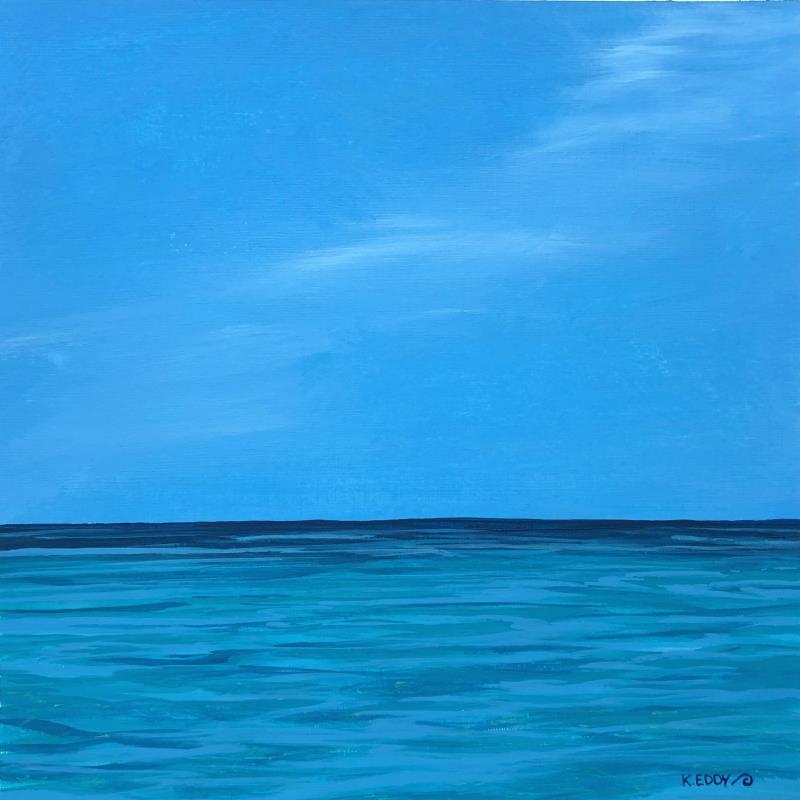 Painting Stillness Washes Over Me by Eddy Kimberley | Painting Figurative Mixed Landscapes Marine Minimalist