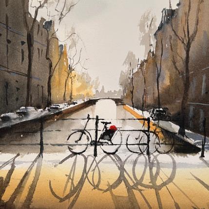 Painting Winter Light by Min Jan | Painting Figurative Watercolor Pop icons, Urban
