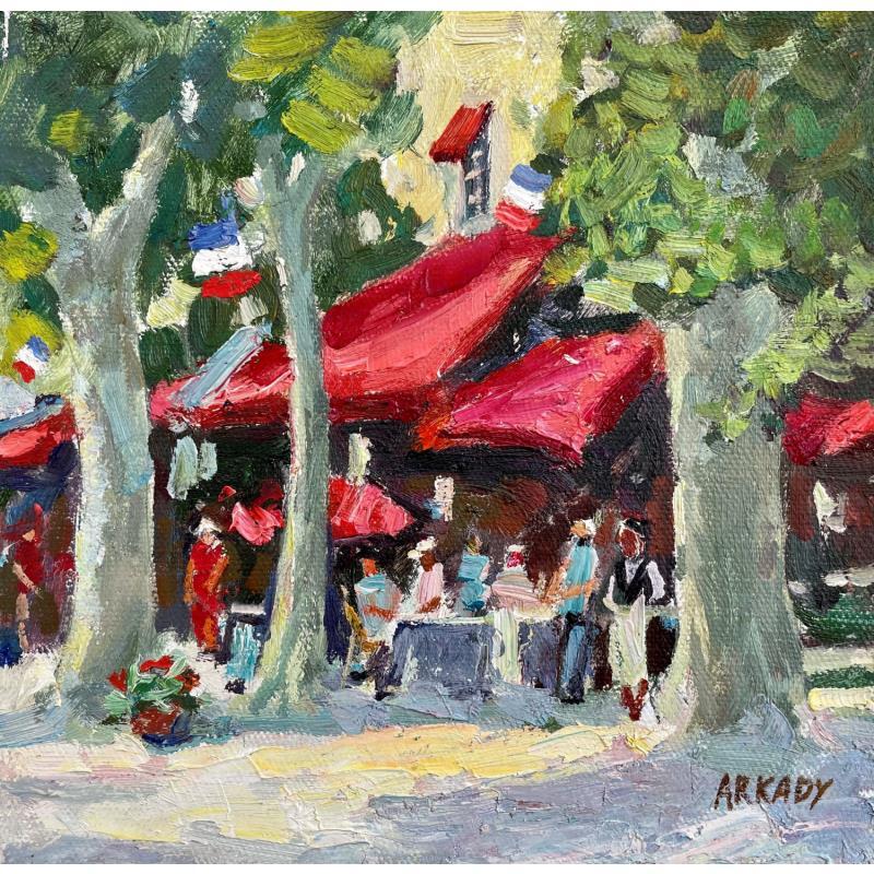 Painting Café grillon by Arkady | Painting Figurative Urban Oil