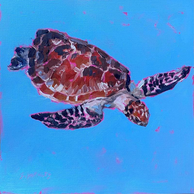 Painting TORTUE DE MER by Morales Géraldine | Painting Figurative Acrylic, Oil Animals, Marine, Pop icons