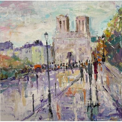Painting Notre Dame 2 by Yavru Irfan | Painting Figurative Oil Pop icons, Urban