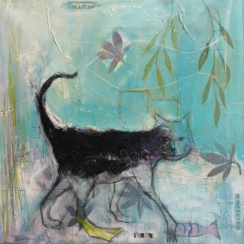Painting Un vent d'air frais by Colin Sylvie | Painting Raw art Acrylic, Gluing, Pastel Animals