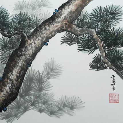 Painting Pinetree by Du Mingxuan | Painting Figurative Watercolor Landscapes
