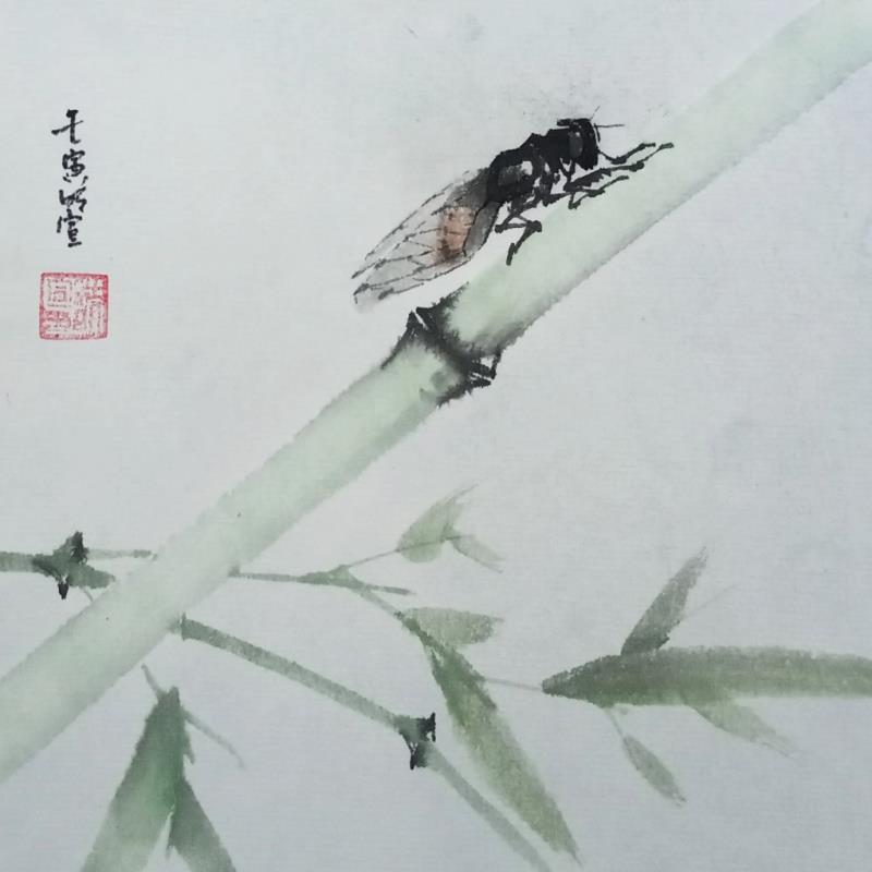 Peinture Cicadas par Du Mingxuan | Tableau Figuratif Aquarelle animaux