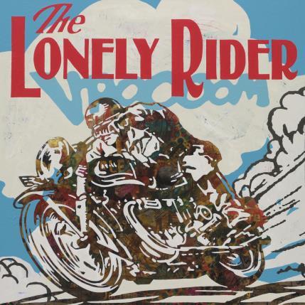 Peinture The Lonely Rider par Okuuchi Kano  | Tableau Pop art Acrylique, Collage Sport