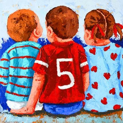 Painting Tres by Escobar Francesca | Painting Figurative Mixed Life style