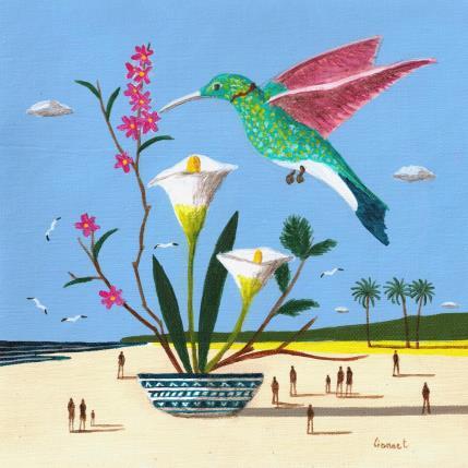 Painting Ikebana aux arums by Lionnet Pascal | Painting Surrealist Acrylic Animals, Landscapes, Pop icons, still-life