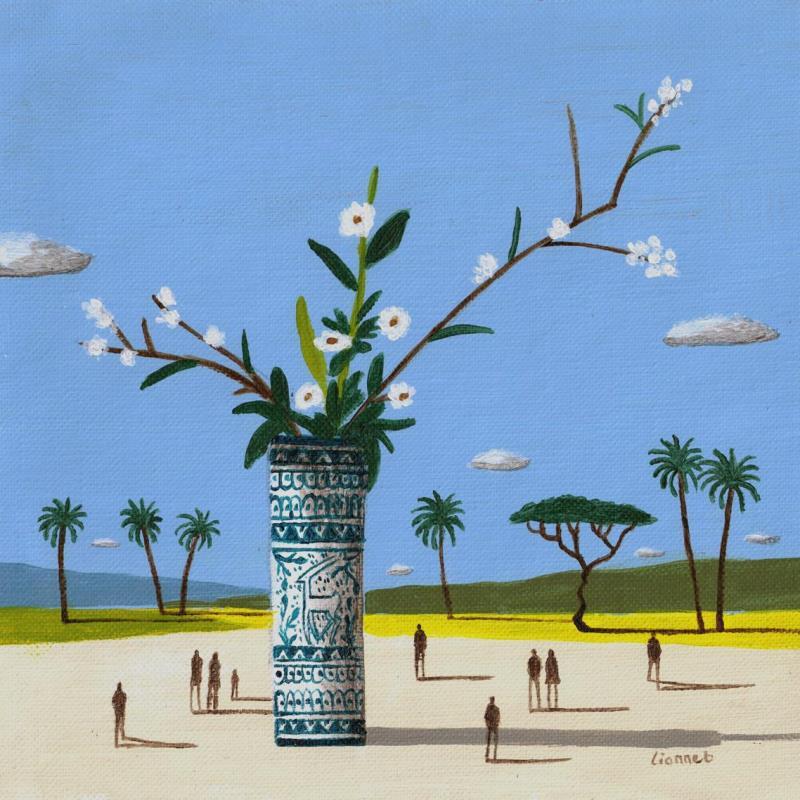 Painting Ikebana by Lionnet Pascal | Painting Surrealism Landscapes Life style still-life Acrylic
