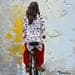 Painting Nepal en bici by Escobar Francesca | Painting Figurative Life style Acrylic