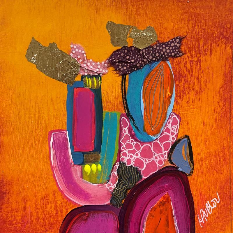 Painting Amies inseparables by Lau Blou | Painting Abstract Mixed