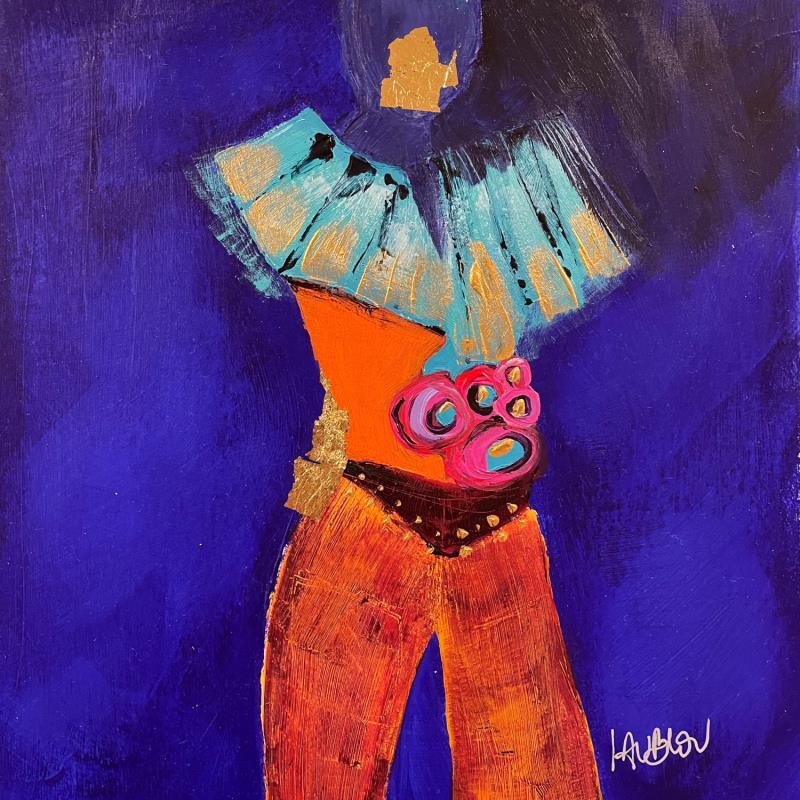 Painting Femme de la nuit by Lau Blou | Painting Abstract Acrylic, Cardboard Pop icons
