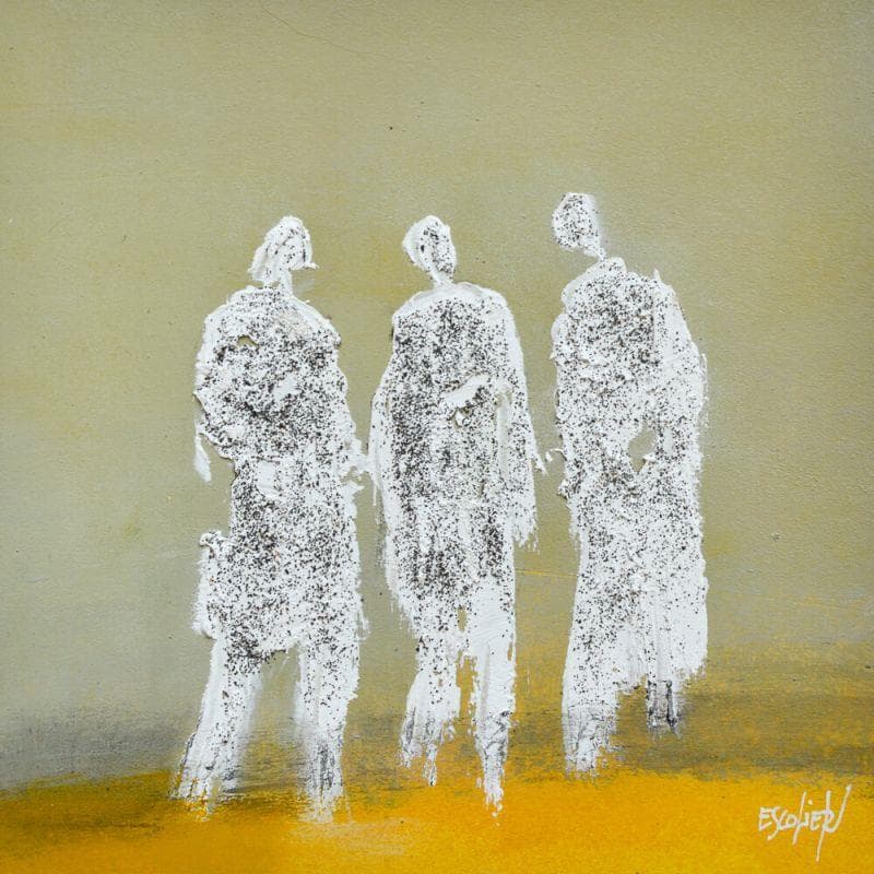 Painting Trio matière by Escolier Odile | Painting Figurative Mixed Landscapes