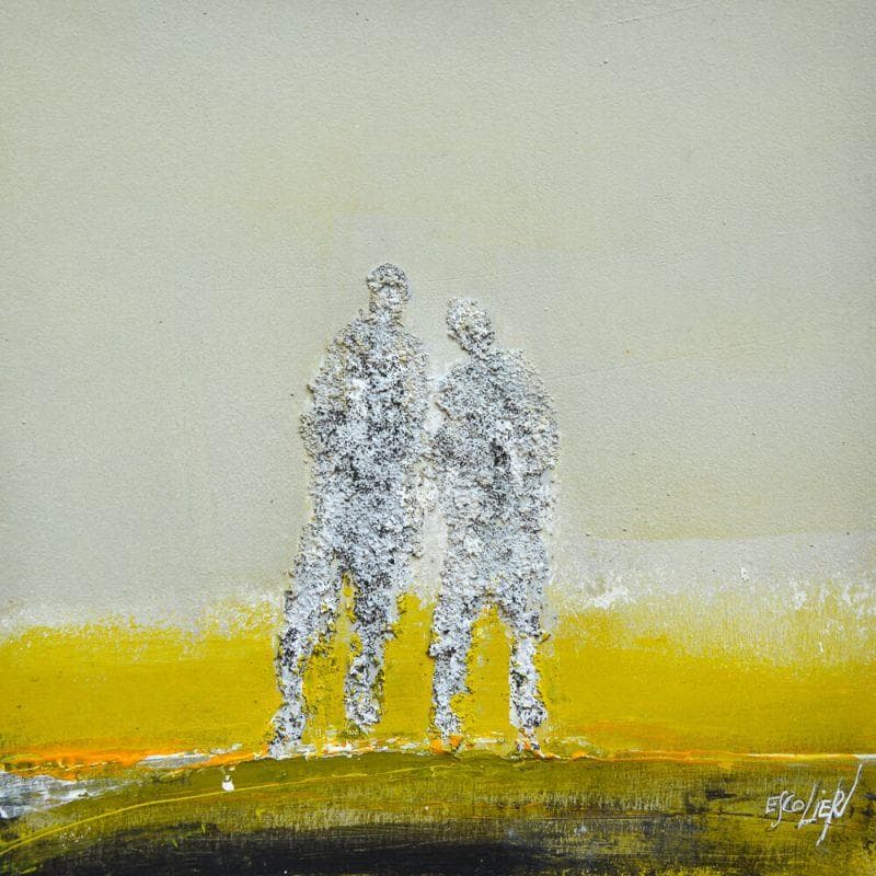 Painting Toi et moi 1 by Escolier Odile | Painting Figurative Mixed Landscapes