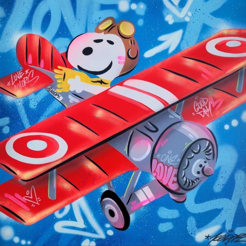 Painting Snoopy aviateur by Kedarone | Painting Pop-art Graffiti, Posca Pop icons