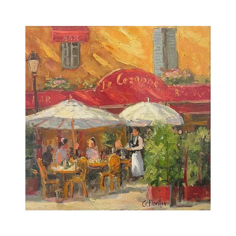 Painting BRASSERIE LE CEZANNE by Dontu Grigore | Painting Figurative Oil Urban