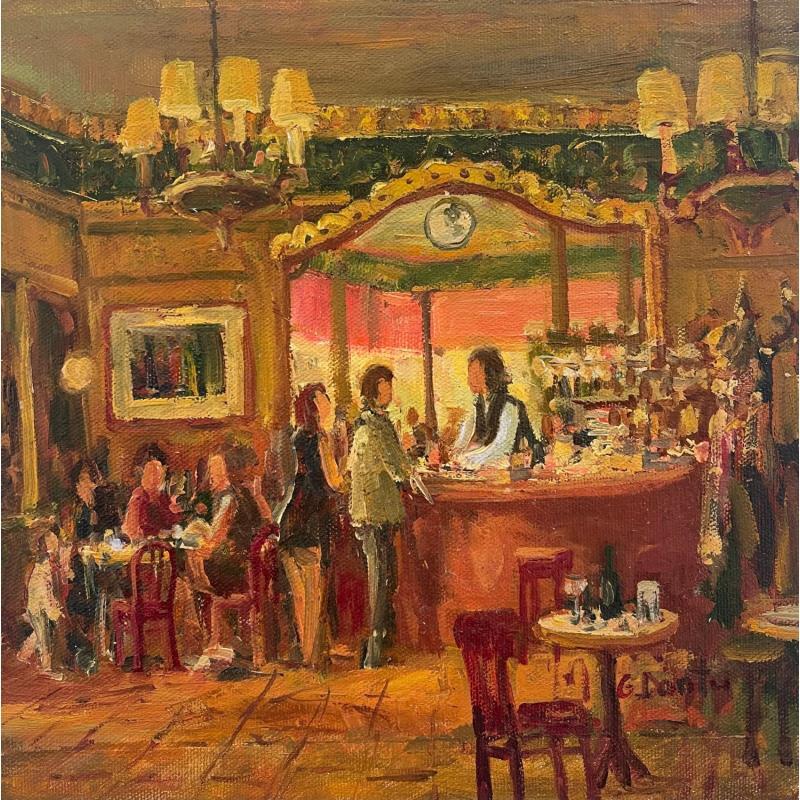 Painting INTERIEUR DU CAFE by Dontu Grigore | Painting Figurative Oil Urban