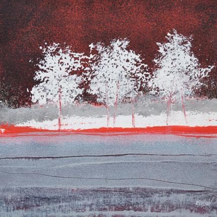 Painting Quand la forêt nous dit by Escolier Odile | Painting Figurative Mixed Landscapes