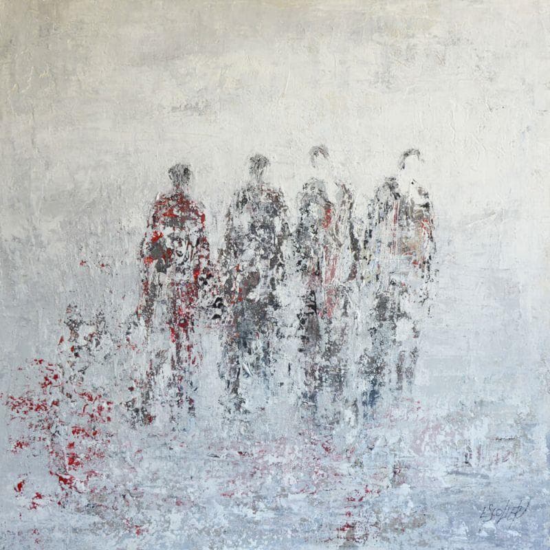 Painting Ensemble vers by Escolier Odile | Painting Figurative Acrylic Minimalist