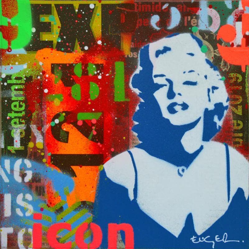Painting Marilyn icon by Euger Philippe | Painting Pop-art Acrylic, Graffiti Pop icons