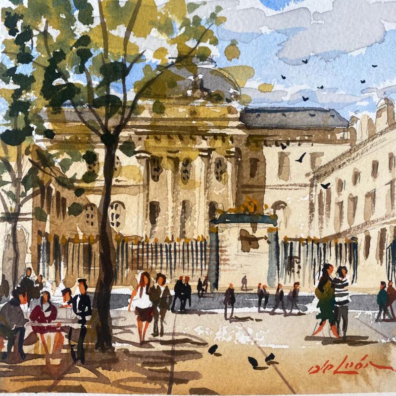 Painting Les deux palais by De León Lévi Marcelo | Painting Figurative Watercolor Landscapes, Pop icons, Urban