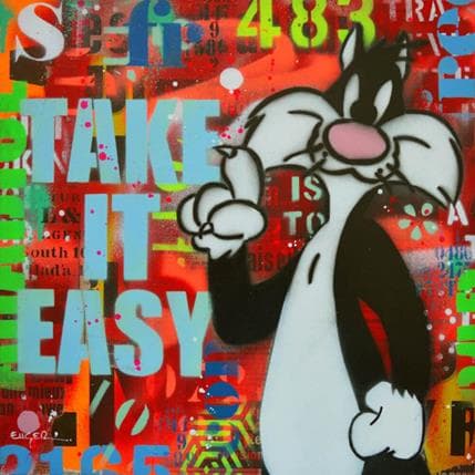 Painting Take it easy by Euger Philippe | Painting Pop art Mixed Pop icons