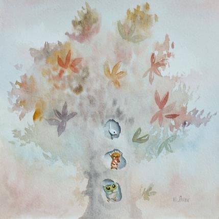 Painting Arbre by Marjoline Fleur | Painting Illustrative Mixed Life style